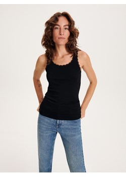 Reserved - Top na ramiączkach - czarny ze sklepu Reserved w kategorii Bluzki damskie - zdjęcie 167750737