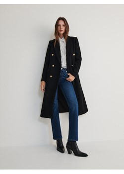 Reserved - Płaszcz z wełną - czarny ze sklepu Reserved w kategorii Płaszcze damskie - zdjęcie 167751858