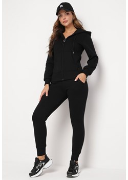 Czarny Bawełniany Komplet Dresowy z Bluzą i Spodniami Esara ze sklepu Born2be Odzież w kategorii Dresy damskie - zdjęcie 167755877