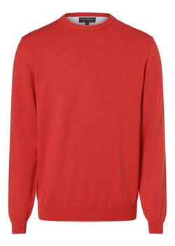 Finshley & Harding Sweter z dodatkiem kaszmiru Mężczyźni drobna dzianina czerwony jednolity ze sklepu vangraaf w kategorii Swetry męskie - zdjęcie 167756655
