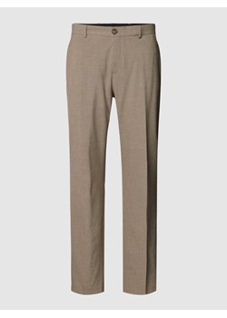 Spodnie do garnituru o kroju slim fit z fakturowanym wzorem model ‘LIAM’ ze sklepu Peek&Cloppenburg  w kategorii Spodnie męskie - zdjęcie 167756955