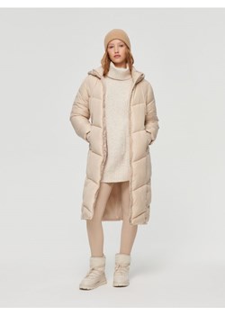Kremowy pikowany płaszcz z kapturem ze sklepu House w kategorii Płaszcze damskie - zdjęcie 167757599
