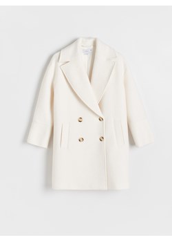 Reserved - Dwurzędowy płaszcz - złamana biel ze sklepu Reserved w kategorii Płaszcze damskie - zdjęcie 167762979