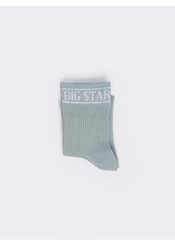 Skarpety damskie w prążek z napisem BIG STAR błękitne Marcolia 401 ze sklepu Big Star w kategorii Skarpetki damskie - zdjęcie 167766098
