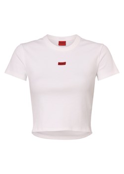 HUGO Koszulka damska - Deluisa_1 Kobiety Bawełna biały jednolity ze sklepu vangraaf w kategorii Bluzki damskie - zdjęcie 167771969