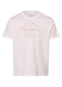 Pepe Jeans Koszulka męska - Craigton Mężczyźni Bawełna biały nadruk ze sklepu vangraaf w kategorii T-shirty męskie - zdjęcie 167771978