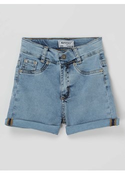 Szorty jeansowe z wysokim stanem z dodatkiem streczu ze sklepu Peek&Cloppenburg  w kategorii Spodenki dziewczęce - zdjęcie 167774225