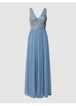 Sukienka wieczorowa z obszyciem ozdobnymi perełkami i kamieniami ze sklepu Peek&Cloppenburg  w kategorii Sukienki - zdjęcie 167775045