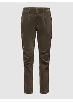 Spodnie z kieszeniami zapinanymi na zamek błyskawiczny model ‘VELVET’ ze sklepu Peek&Cloppenburg  w kategorii Spodnie damskie - zdjęcie 167778876