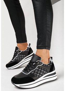 Czarne Brokatowe Sneakersy na Platformie Filena ze sklepu born2be.pl w kategorii Buty sportowe damskie - zdjęcie 167780755
