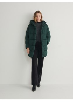 Reserved - Pikowany płaszcz - ciemnozielony ze sklepu Reserved w kategorii Płaszcze damskie - zdjęcie 167781577