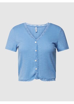 T-shirt krótki z obszyciem koronką model ‘CILLE’ ze sklepu Peek&Cloppenburg  w kategorii Bluzki damskie - zdjęcie 167791299