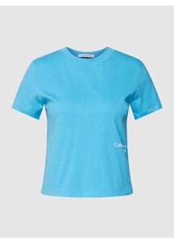 T-shirt z nadrukiem z logo ze sklepu Peek&Cloppenburg  w kategorii Bluzki damskie - zdjęcie 167791375