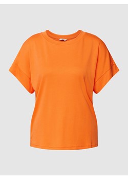 T-shirt z prążkowanym okrągłym dekoltem ze sklepu Peek&Cloppenburg  w kategorii Bluzki damskie - zdjęcie 167792228