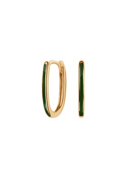 Kolczyki złote pokryte zieloną emalią - Mini ze sklepu YES.pl w kategorii Kolczyki - zdjęcie 167802915