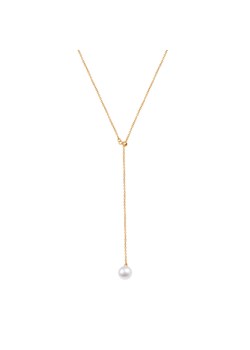 Naszyjnik srebrny pozłacany krawatka z perłami - Pearls ze sklepu YES.pl w kategorii Naszyjniki - zdjęcie 167803606
