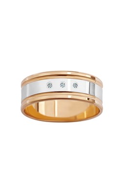 Obrączka z dwukolorowego złota z diamentami ze sklepu YES.pl w kategorii Obrączki - zdjęcie 167803937
