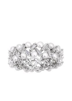 Pierścionek srebrny z perłami i cyrkoniami - Pearls of Sky ze sklepu YES.pl w kategorii Pierścionki - zdjęcie 167804157