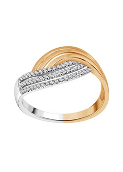 Pierścionek z dwukolorowego złota z diamentami ze sklepu YES.pl w kategorii Pierścionki - zdjęcie 167804357