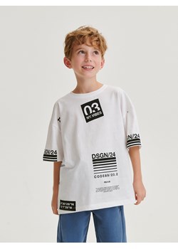 Reserved - T-shirt oversize - biały ze sklepu Reserved w kategorii T-shirty chłopięce - zdjęcie 167807677