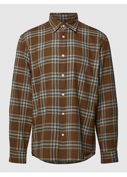 Koszula casualowa o kroju regular fit ze wzorem w szkocką kratę i wyhaftowanym logo ze sklepu Peek&Cloppenburg  w kategorii Koszule męskie - zdjęcie 167809427