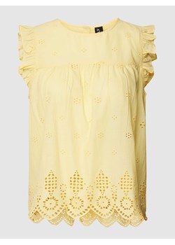 Bluzka z czystej bawełny z haftem angielskim model ‘LODA’ ze sklepu Peek&Cloppenburg  w kategorii Bluzki damskie - zdjęcie 167810246