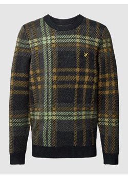 Sweter z dzianiny ze wzorem w kratę glencheck ze sklepu Peek&Cloppenburg  w kategorii Swetry męskie - zdjęcie 167811918