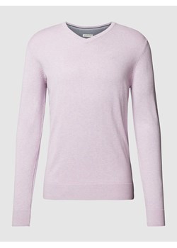 Sweter z dzianiny z wyhaftowanym logo model ‘BASIC’ ze sklepu Peek&Cloppenburg  w kategorii Swetry męskie - zdjęcie 167812248