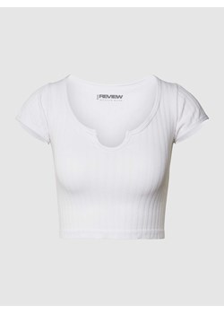 T-shirt krótki z dekoltem w łódkę ze sklepu Peek&Cloppenburg  w kategorii Bluzki damskie - zdjęcie 167813247