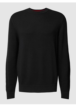 Sweter z dzianiny z prążkowanym,okrągłym dekoltem model ‘Stoppo’ ze sklepu Peek&Cloppenburg  w kategorii Swetry męskie - zdjęcie 167814698
