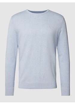 Sweter z dzianiny z wyhaftowanym logo model ‘BASIC’ ze sklepu Peek&Cloppenburg  w kategorii Swetry męskie - zdjęcie 167814708