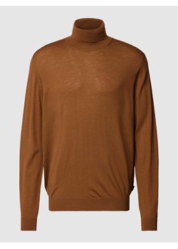 Sweter z wywijanym kołnierzem w jednolitym kolorze ze sklepu Peek&Cloppenburg  w kategorii Swetry męskie - zdjęcie 167815149