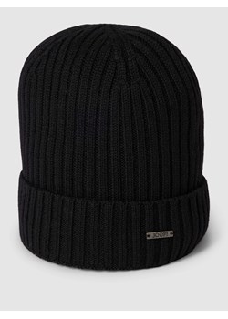 Czapka beanie z aplikacją z logo model ‘FRANCIS’ ze sklepu Peek&Cloppenburg  w kategorii Czapki zimowe męskie - zdjęcie 167817976