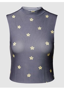 Top siateczkowy z nadrukiem STAR ze sklepu Peek&Cloppenburg  w kategorii Bluzki damskie - zdjęcie 167818099