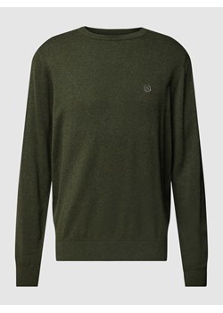 Sweter z dzianiny z wyhaftowanym logo ze sklepu Peek&Cloppenburg  w kategorii Swetry męskie - zdjęcie 167821088