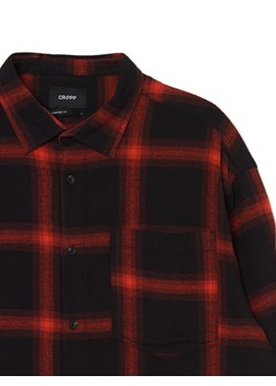 Cropp - Czerwona flanelowa koszula w kratę - czerwony ze sklepu Cropp w kategorii Koszule męskie - zdjęcie 167839047