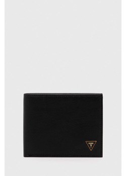 Guess portfel skórzany SCALA męski kolor czarny SMSCLE LEA20 ze sklepu ANSWEAR.com w kategorii Portfele męskie - zdjęcie 167843369
