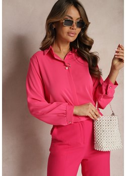 Różowa Bluzka z Kołnierzem i Broszką z Perłą Laviona ze sklepu Renee odzież w kategorii Bluzki damskie - zdjęcie 167843989