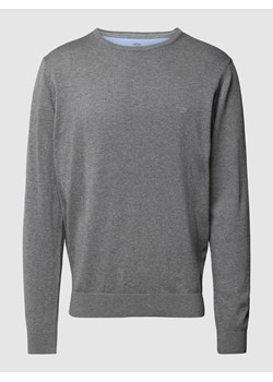 Sweter z dzianiny z wyhaftowanym logo ze sklepu Peek&Cloppenburg  w kategorii Swetry męskie - zdjęcie 167845939