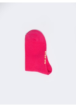 Stopki damskie prążkowane różowe Shortila 601 ze sklepu Big Star w kategorii Skarpetki damskie - zdjęcie 167846185