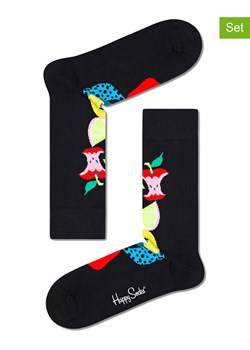Happy Socks Skarpety (2 pary) &quot;Fruit Stack&quot; w kolorze czarnym ze wzorem ze sklepu Limango Polska w kategorii Skarpetki męskie - zdjęcie 167847389