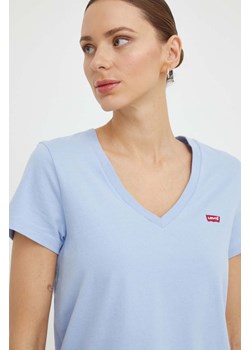 Levi&apos;s t-shirt bawełniany damski kolor niebieski ze sklepu ANSWEAR.com w kategorii Bluzki damskie - zdjęcie 167849068