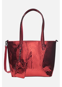 Błyszcząca shopperka Nobo z monogramem czerwona ze sklepu NOBOBAGS.COM w kategorii Torby Shopper bag - zdjęcie 167849279