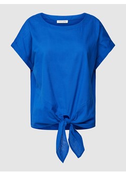 Bluzka z bawełny z wiązanym detalem ze sklepu Peek&Cloppenburg  w kategorii Bluzki damskie - zdjęcie 167849775