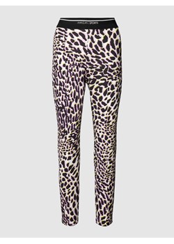 Spodnie materiałowe o kroju slim fit ze zwierzęcym nadrukiem ze sklepu Peek&Cloppenburg  w kategorii Spodnie damskie - zdjęcie 167850635