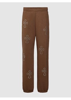 Spodnie dresowe CRUCIFIX BLING z kamieniami stras ze sklepu Peek&Cloppenburg  w kategorii Spodnie damskie - zdjęcie 167850848