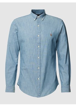 Koszula casualowa o kroju slim fit z imitacji denimu ze sklepu Peek&Cloppenburg  w kategorii Koszule męskie - zdjęcie 167851747