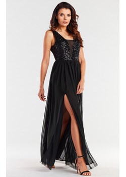 Długa czarna suknia A486, Kolor czarny, Rozmiar L, Awama ze sklepu Primodo w kategorii Sukienki - zdjęcie 167853477