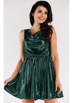 Sukienka karnawałowa mini butelkowa zieleń A562, Kolor butelkowa zieleń, Rozmiar L, Awama ze sklepu Primodo w kategorii Sukienki - zdjęcie 167853526