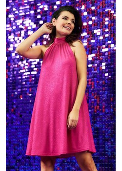Sukienka trapezowa połyskująca w kolorze różowym A556, Kolor różowy, Rozmiar L/XL, Awama ze sklepu Primodo w kategorii Sukienki - zdjęcie 167853566